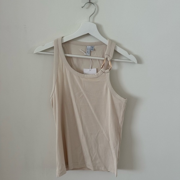 & Other Stories Cream Tank Top with Ring Detail - Picture 2 of 3